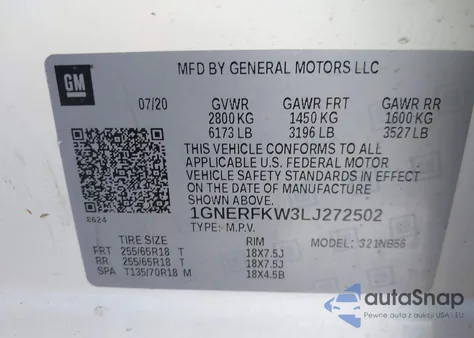 2020 Chevrolet Traverse Fwd Ls from USA, damaged, VIN 1GNERFKW3LJ272502